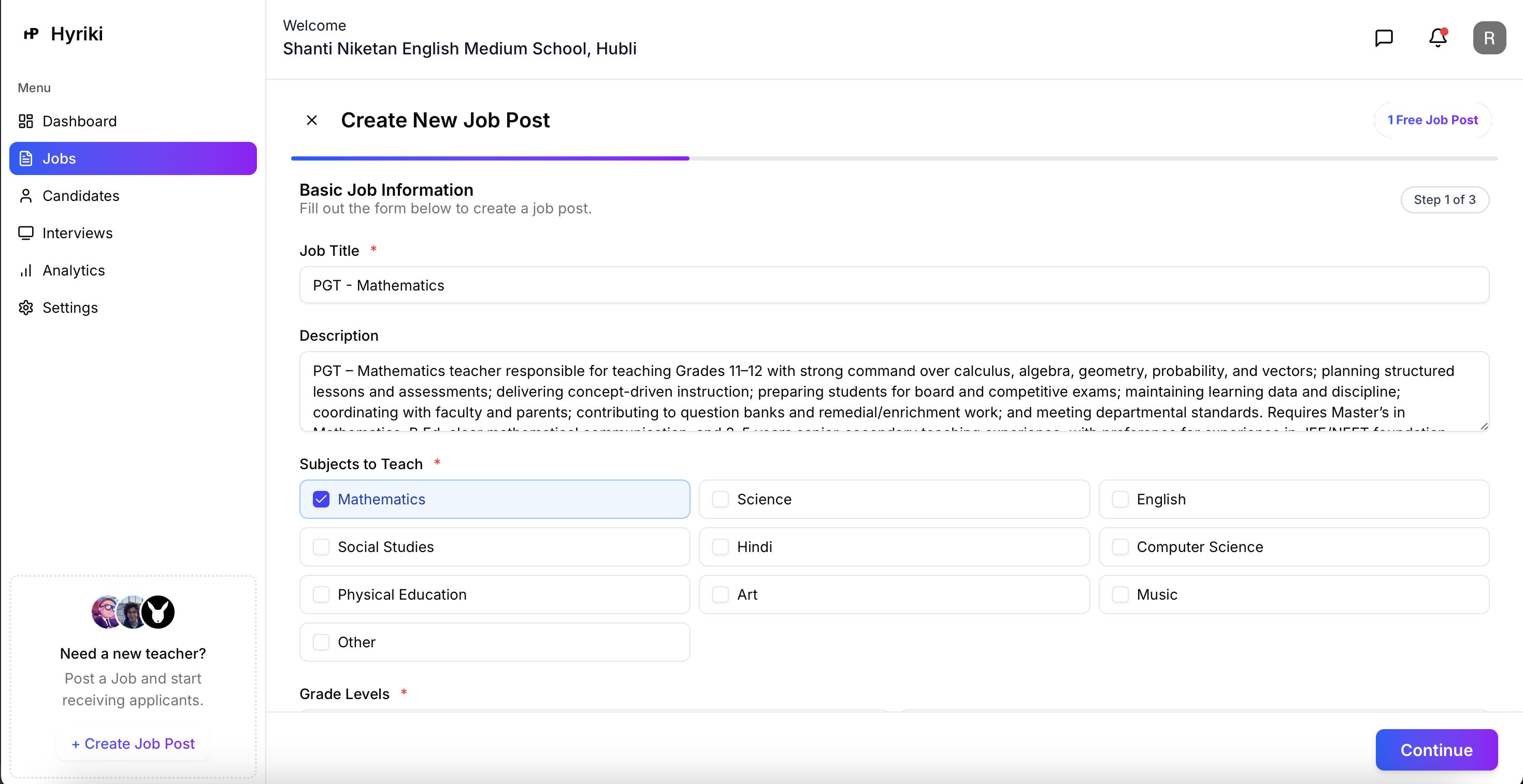 MCQ Assessment interface screenshot